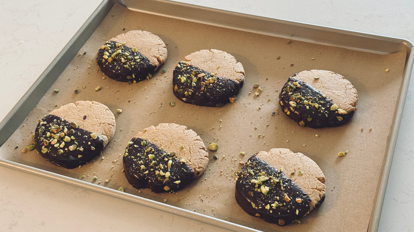 Chocolate dipped Almond flour cookies 6/box