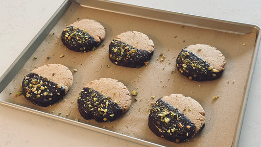 Chocolate dipped Almond flour cookies 6/box